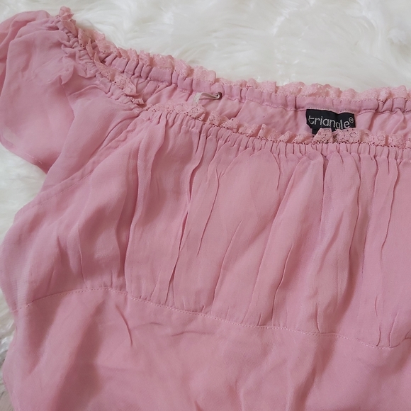 Blush pink flowy Triangle dress - Picture 6 of 8